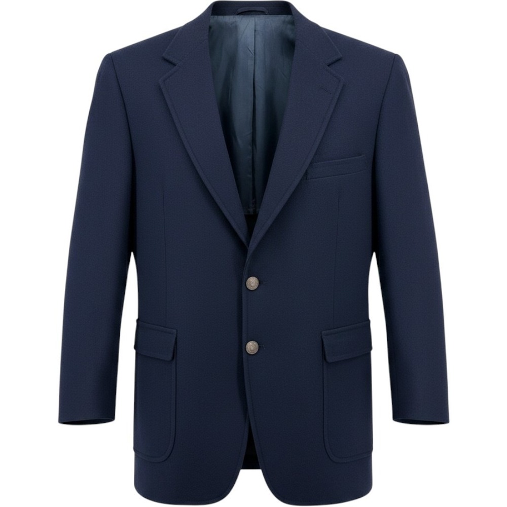 Botany 500 Vintage Blazer Sport Coat 40 Navy Wool Gold Crest Buttons Academia